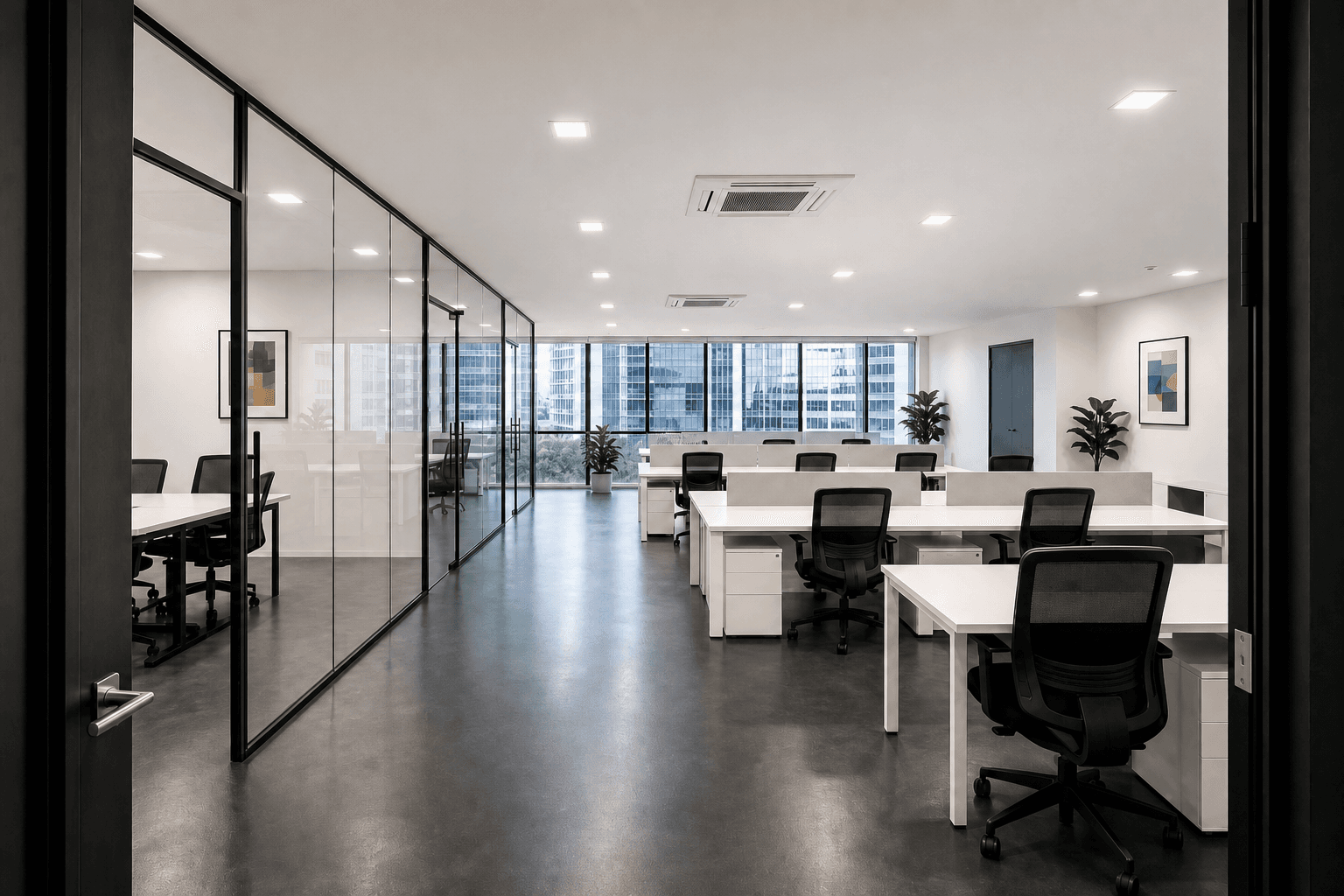 Open-plan fit-out, after