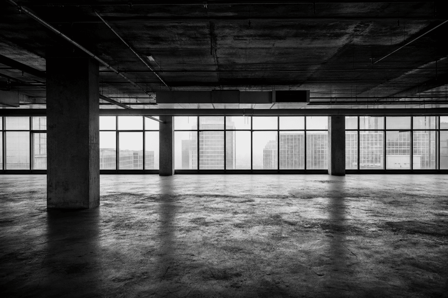 Bare office unit interior