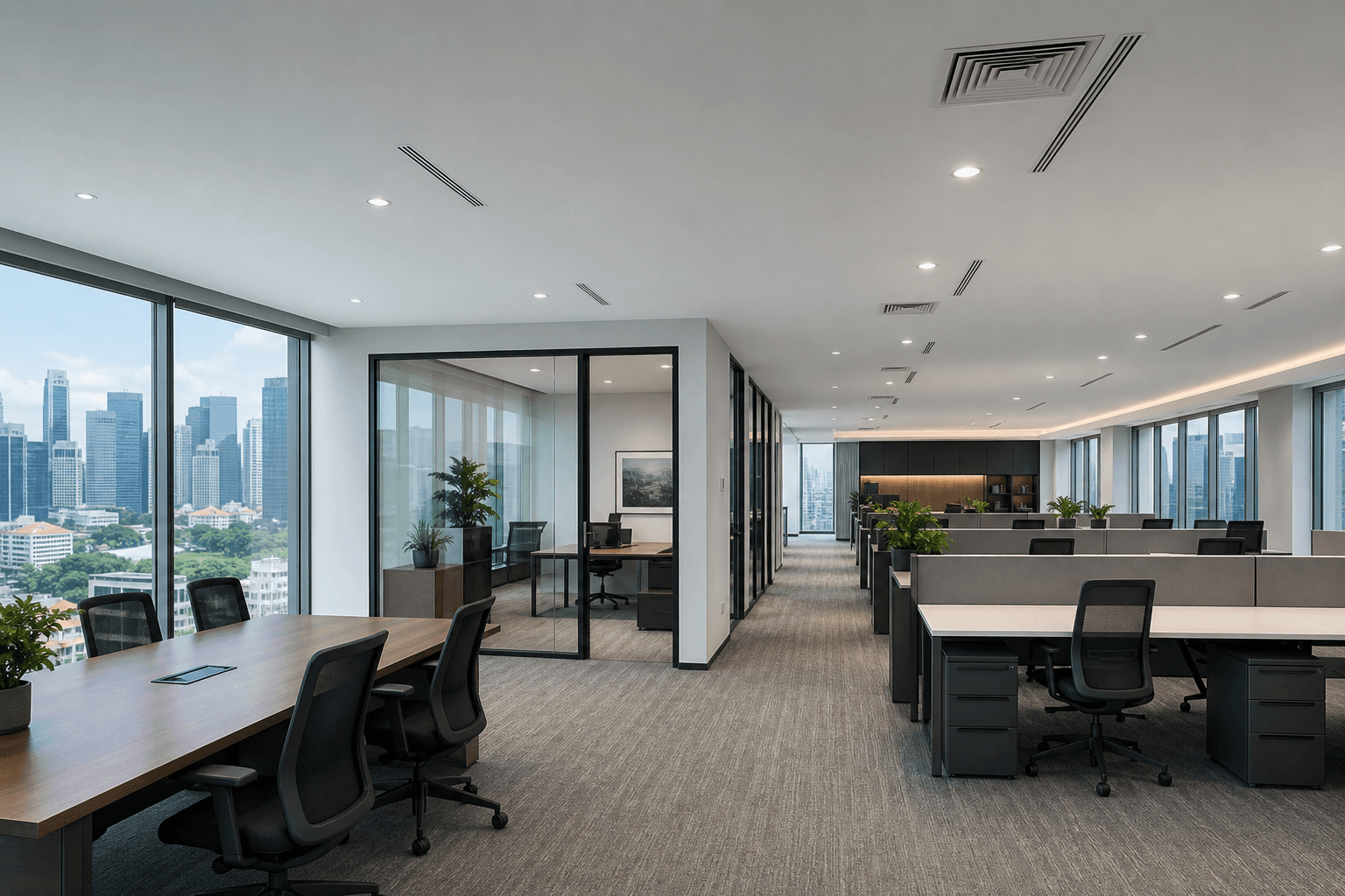 Discreet grilles and balanced commercial cooling