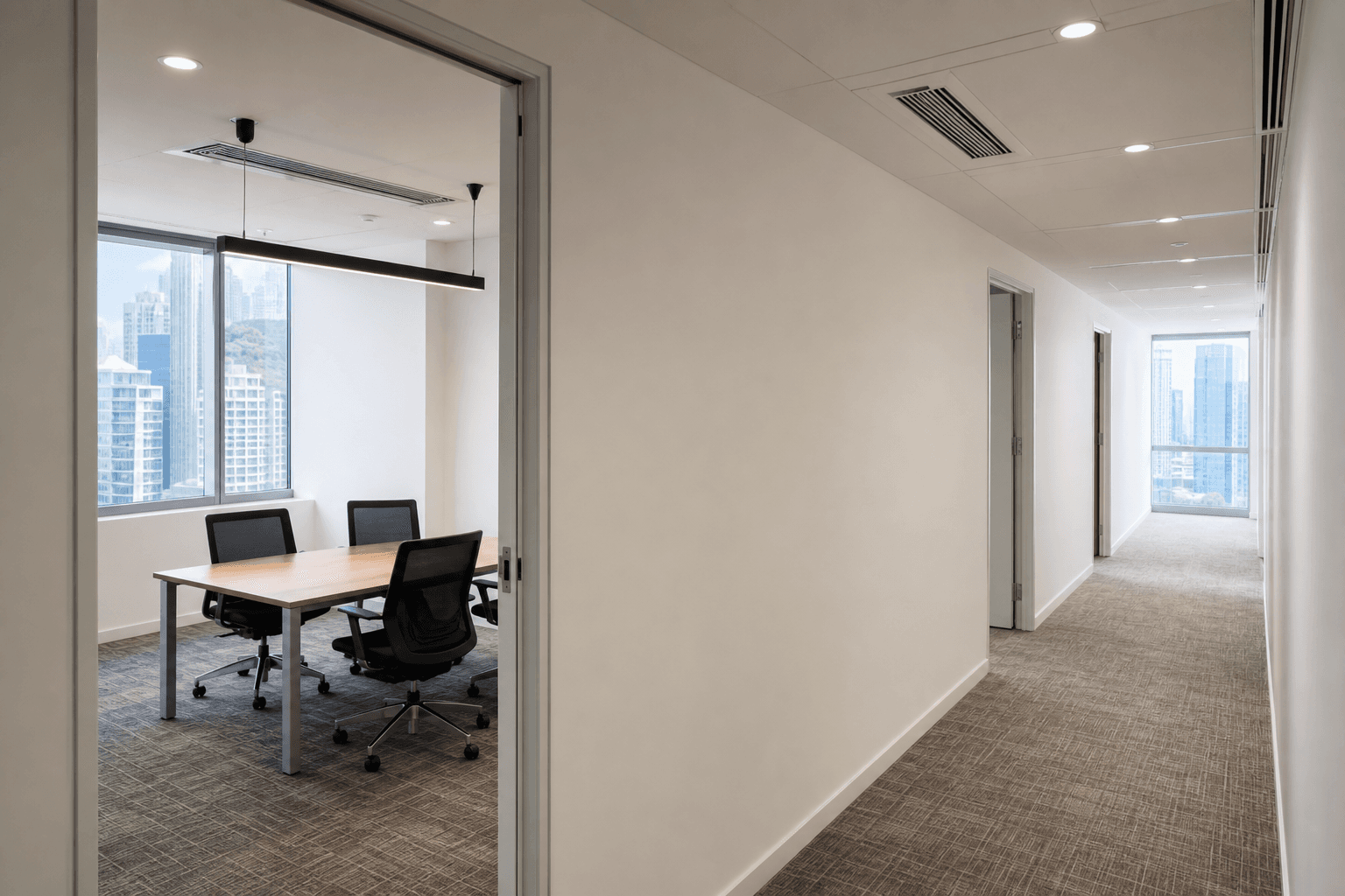 Defined rooms and circulation with finished walls