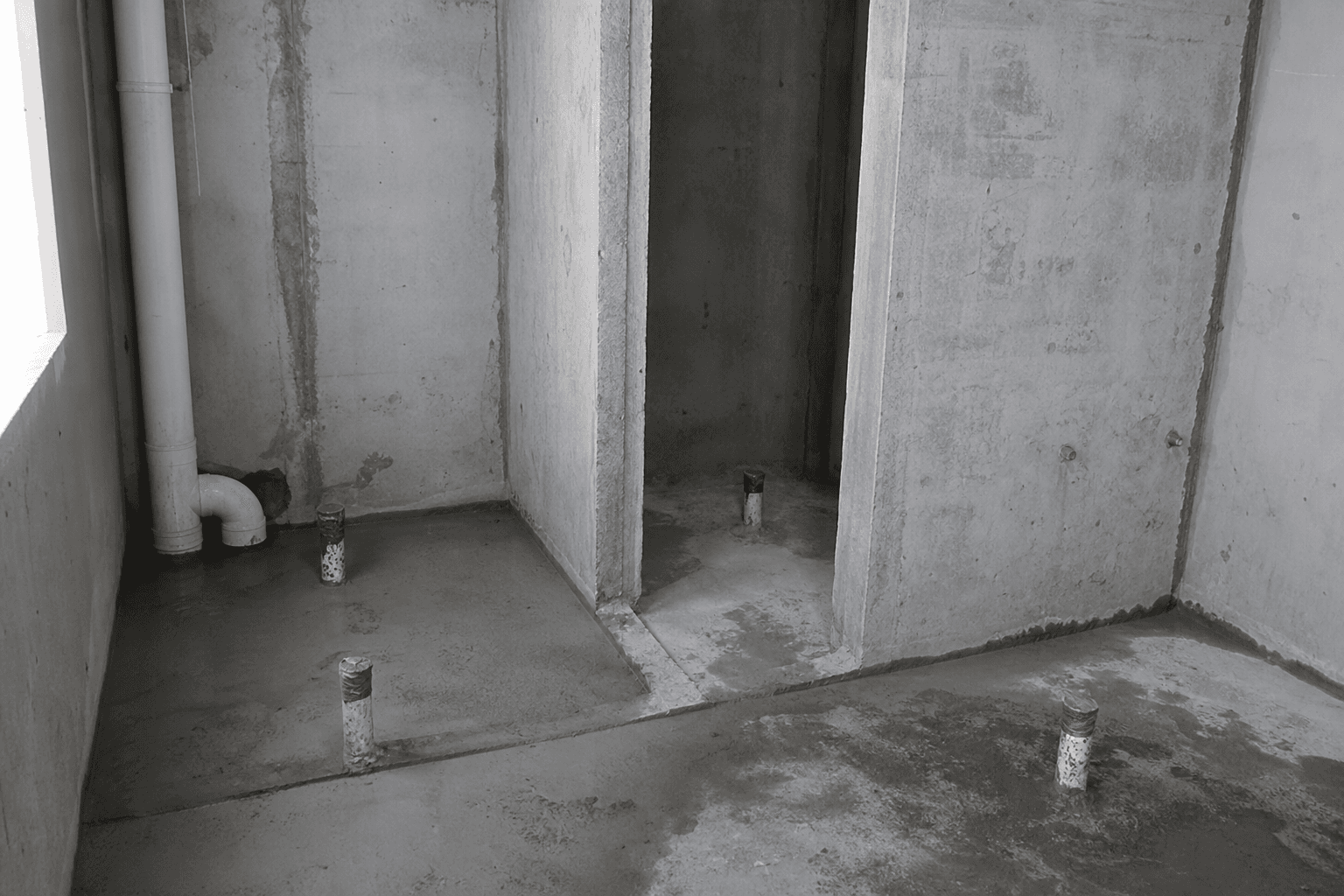 Toilet Tiling, before