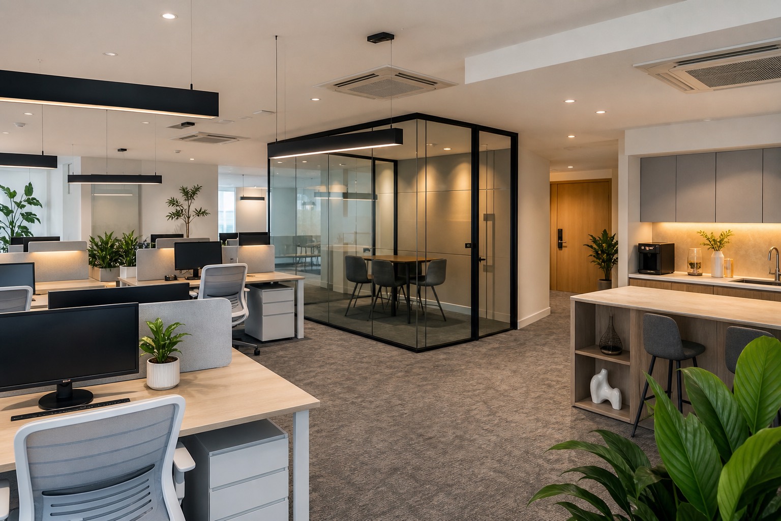 Design-and-build Singapore office completed for handover with glass rooms and workstations